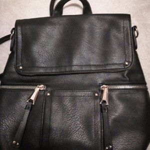 Dolce Vita Black Leather Purse Backpack